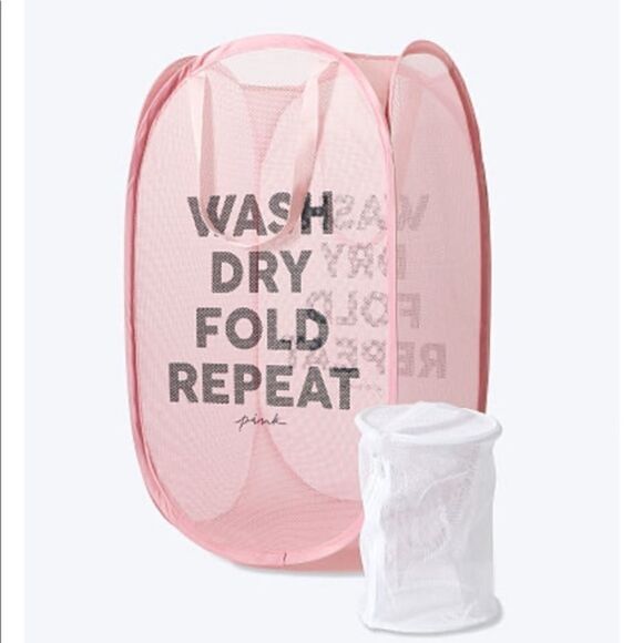 🔥New Victoria Secret pink Laundry Basket - Picture 1 of 8
